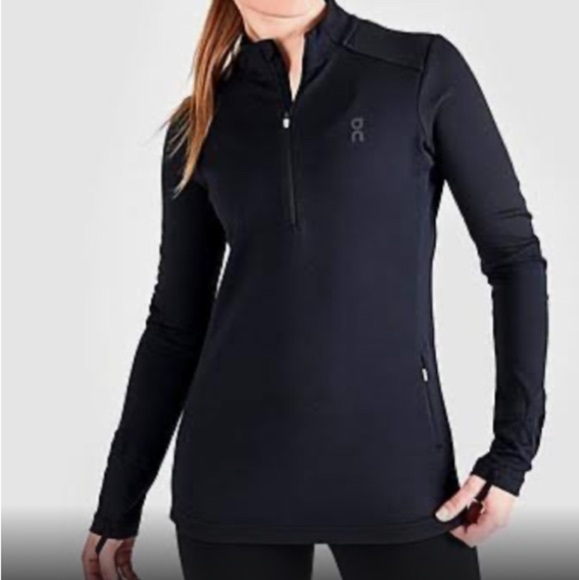 On Running Tops - On Women's Climate Quarter-Zip Running Top black